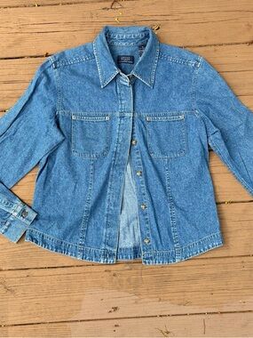 Vintage 90’s Crazy Horse western style denim button down long sleeve shirt